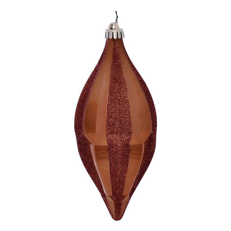Vickerman Candy Glitter Shuttle Christmas Ornaments in Copper (Set of 2)