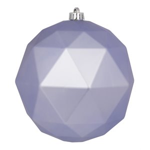 Vickerman 8&quot Plastic Geometric Ball Ornament in Matte Lilac Purple