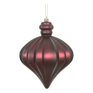 Vickerman 6&quot Onion Drop Christmas Ornaments in Matte Wine Red (Set of 4)