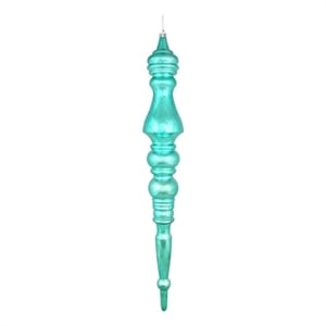 Vickerman 20&quot Finial Christmas Ornaments in Mercury Teal Blue