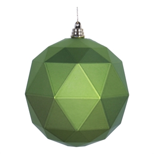 Vickerman 6&quot Geometric Ball Ornaments in Matte Lime Green (Set of 4)