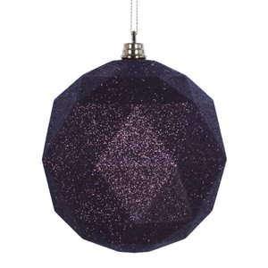 Vickerman 8&quot Contemporary Plastic Geometric Ball Ornament in Glitter Brown