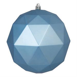 Vickerman 6&quot Geometric Ball Ornaments in Matte Periwinkle Blue (Set of 4)
