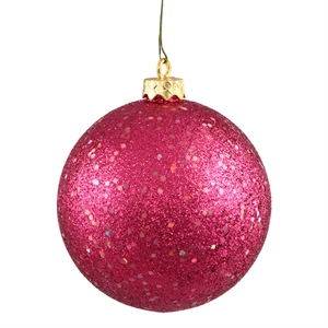 Vickerman 8&quot Contemporary Plastic Ball Ornament in Shiny Wine Red