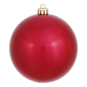 Vickerman 3&quot Plastic Ball Ornaments in Candy Wine Red (Set of 12)