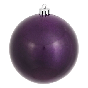 Vickerman 4&quot Plastic Ball Ornaments in Candy Plum Purple (Set of 6)