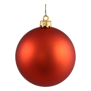 Vickerman 2.75&quot Plastic Ball Ornaments in Matte Burnished Orange (Set of 12)