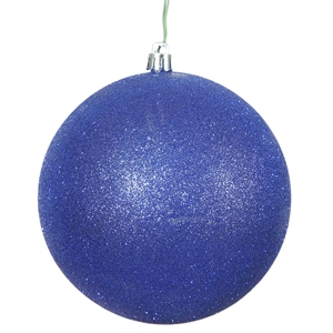 Vickerman 8&quot Contemporary Plastic Ball Ornament in Glitter Cobalt Blue