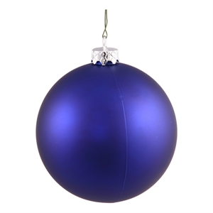 Vickerman 3&quot Plastic Ball Ornaments in Matte Cobalt Blue (Set of 12)