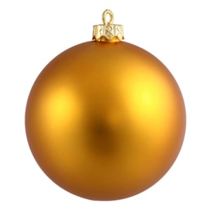 Vickerman 6&quot Plastic Ball Ornaments in Matte Antique Gold (Set of 4)