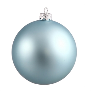 Vickerman 4.75&quot Plastic Ball Ornaments in Matte Baby Blue (Set of 4)