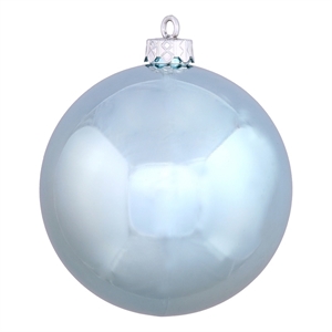 Vickerman 2.75&quot Plastic Ball Ornaments in Shiny Baby Blue (Set of 12)