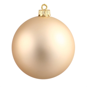 Vickerman 2.75&quot Plastic Ball Ornaments in Matte Champagne Gold (Set of 12)
