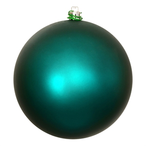 Vickerman 4&quot Plastic Ball Ornaments in Matte Dark Teal Blue (Set of 6)