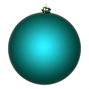 Vickerman 4&quot Plastic Ball Ornaments in Shiny Dark Teal Blue (Set of 6)
