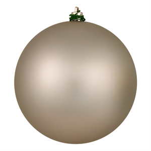 Vickerman 6&quot Plastic Ball Ornaments in Matte Oat Beige (Set of 4)