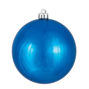 Vickerman 3&quot Plastic Ball Ornaments in Shiny Blue (Set of 12)