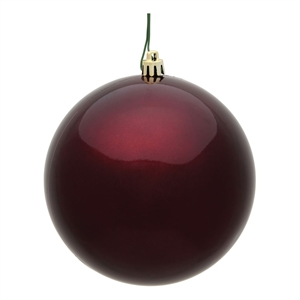 Vickerman 4.75&quot Plastic Ball Ornaments in Candy Burgundy Red (Set of 4)