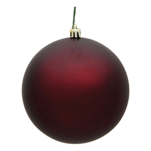 Vickerman 6&quot Plastic Ball Ornaments in Matte Burgundy Red (Set of 4)