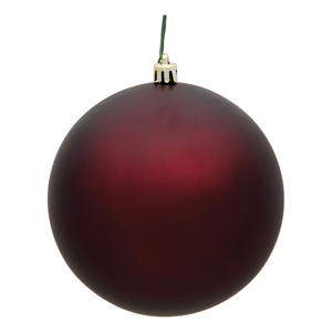 vickerman 6&quot plastic ball ornaments in matte burgundy red (set of 4)