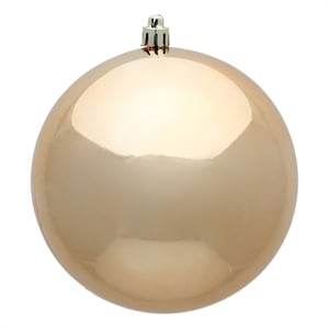 Vickerman 4.75&quot Plastic Ball Ornaments in Shiny Cafe Latte (Set of 4)