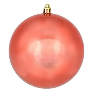 Vickerman 2.75&quot Plastic Ball Ornaments in Shiny Coral Pink (Set of 12)