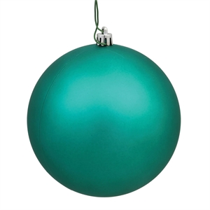 Vickerman 4.75&quot Plastic Ball Ornaments in Matte Teal Blue (Set of 4)