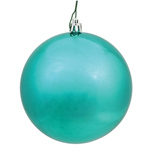Vickerman 3&quot Plastic Ball Ornaments in Shiny Teal Blue (Set of 12)