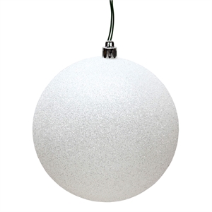 Vickerman 12&quot Contemporary Plastic Ball Ornament in Glitter White