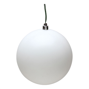 Vickerman 3&quot Plastic Ball Ornaments in Matte White (Set of 12)