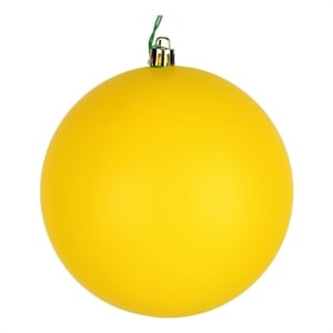 Vickerman 3&quot Plastic Ball Ornaments in Matte Yellow (Set of 12)