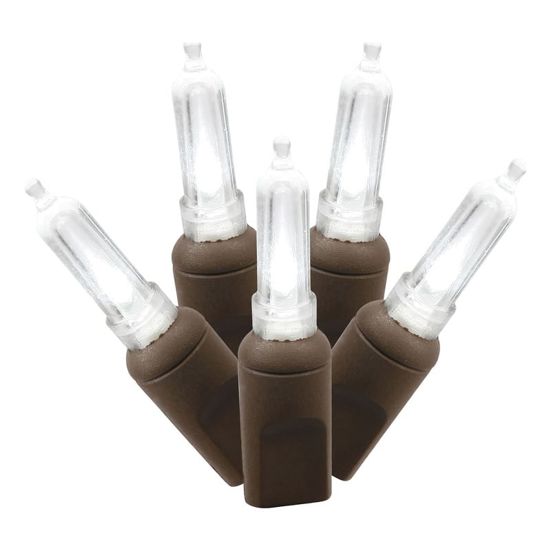 Vickerman 25' Color Box Italian LED Christmas Light Set in Pure White/Brown