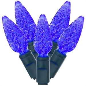 Vickerman 34' Color Box Single  C6 LED Christmas Light Set in Blue