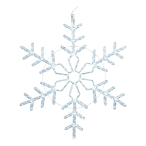 Vickerman 36&quot Plastic Forked Twinkle Ropelight Snowflake in Pure White