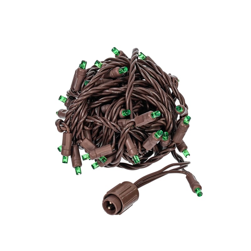 Vickerman 25' Brown Wire Non-Rectified LED Christmas Light Strand in Green