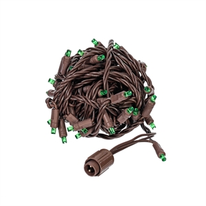 Vickerman 25' Brown Wire Non-Rectified LED Christmas Light Strand in Green