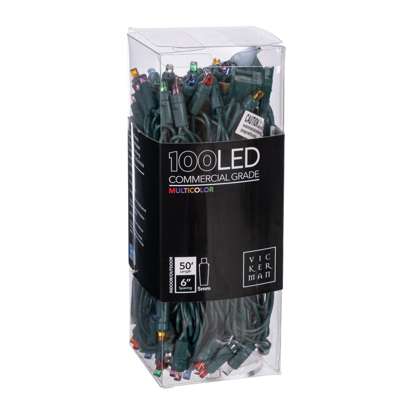 Vickerman 50' Wide Angle LED Color Box Christmas Light Set in Multi-Color