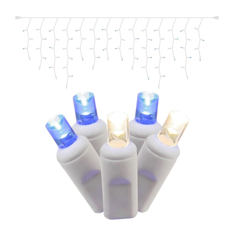 Vickerman 9' Color Box Angle LED Icicle Christmas Light Set in Blue/White