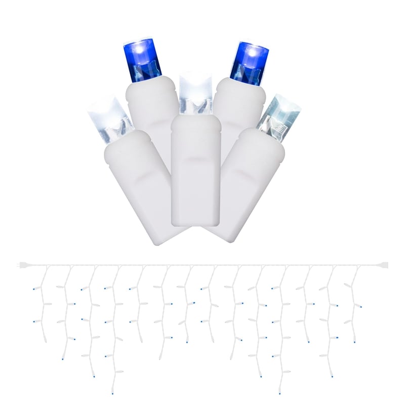 Vickerman 9' Color Box Angle LED Icicle Christmas Light Set in Blue/White