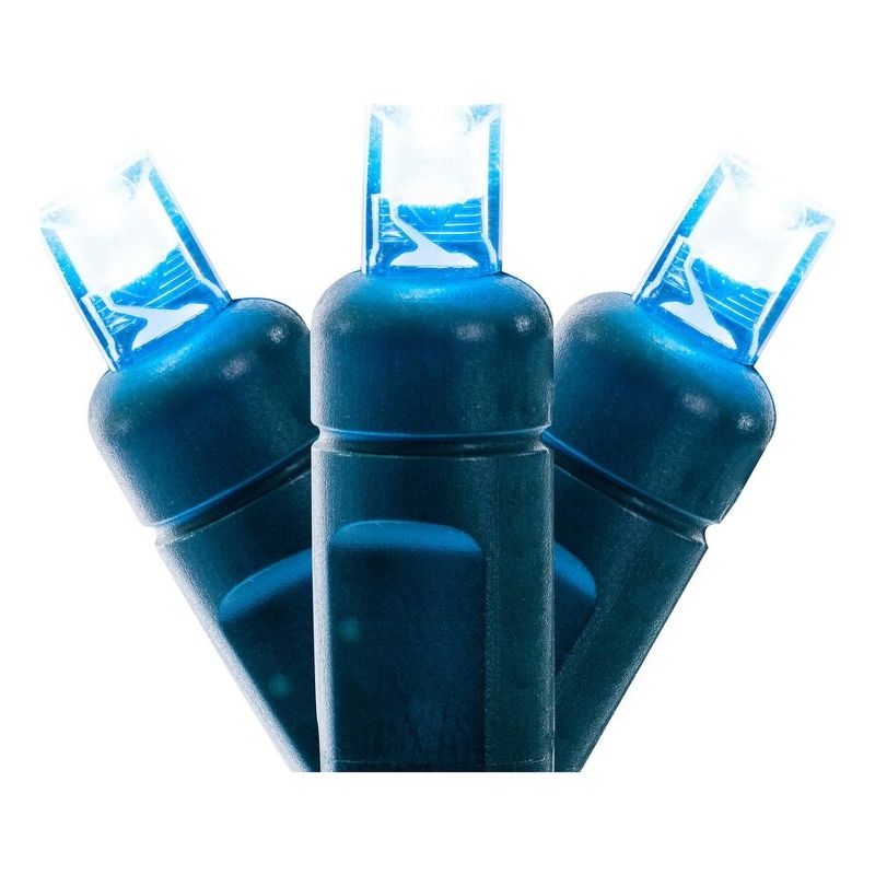 Vickerman 25' Wide Angle LED Color Box Christmas Twinkle Light Set in Teal Blue