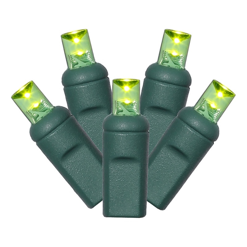 Vickerman 70 Wide Angle LED Poly Bag Christmas Twinkle Light Set in Lime Green