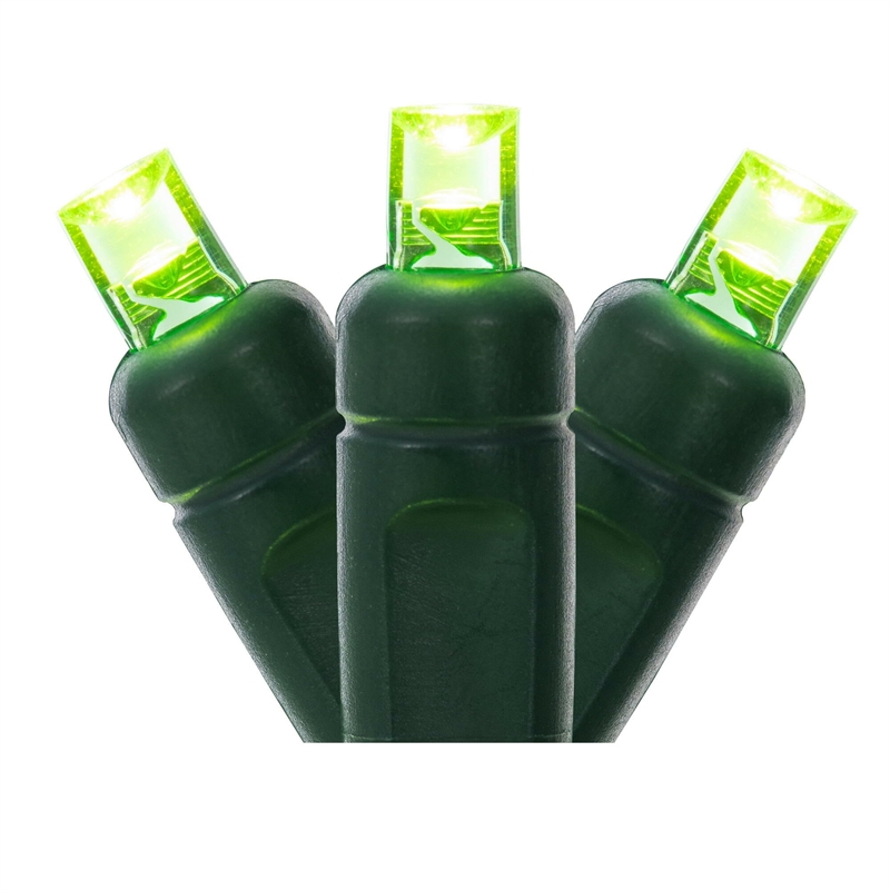 Vickerman 25' Wide Angle LED Color Box Christmas Twinkle Light Set in Lime Green