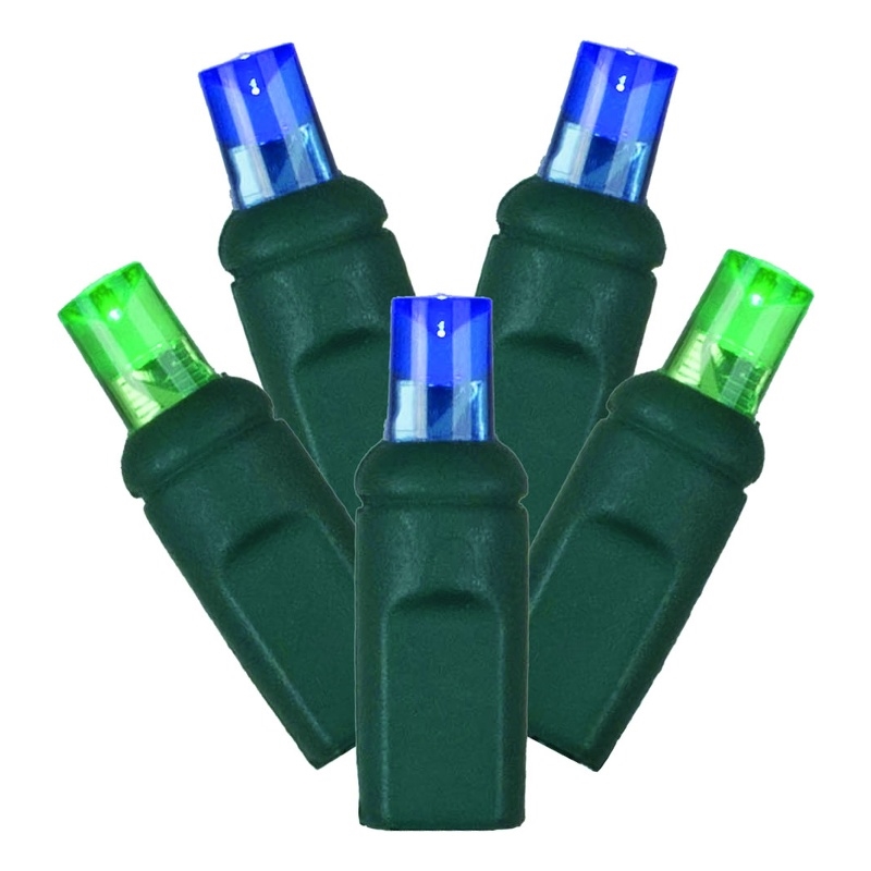 Vickerman 35' Wide Angle LED Poly Bag Christmas Twinkle Light Set in Blue/Green