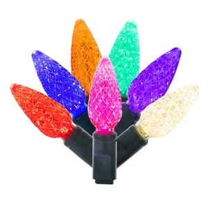 Vickerman 34' Color Box Single  C6 LED Christmas Light Set in Multi-Color