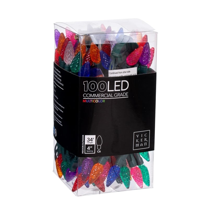 Vickerman 34' Color Box Single  C6 LED Christmas Light Set in Multi-Color