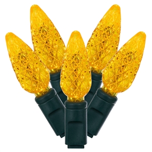 Vickerman 25' Color Box Single  C6 LED Christmas Light Set in Yellow