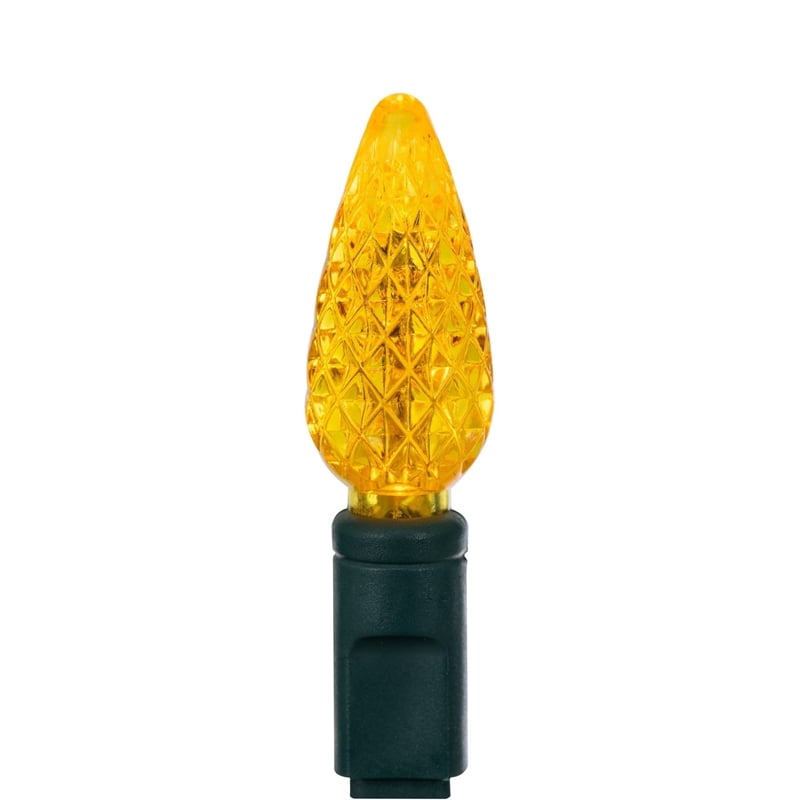 Vickerman 25' Color Box Single  C6 LED Christmas Light Set in Yellow