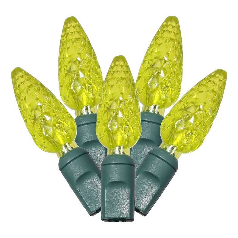 Vickerman 25' Color Box Single  C6 LED Christmas Light Set in Lime Green
