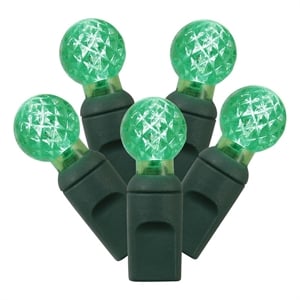 Vickerman 25' Color Box G12 Berry LED Christmas Light Set in Green