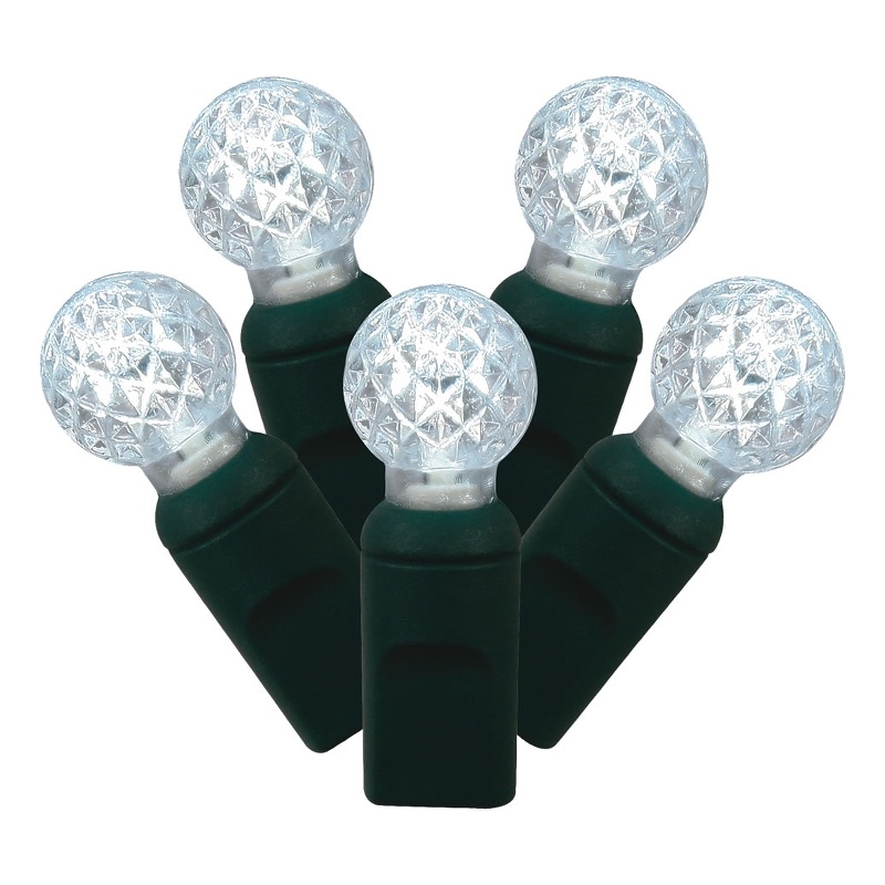 Vickerman 34' Poly Bag G12 Berry LED Christmas Light Set in Pure White